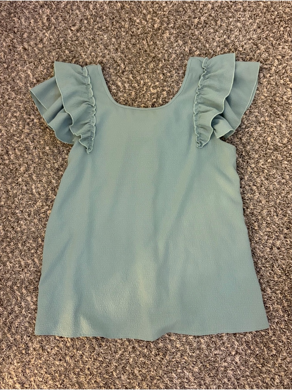 Women's Ruffle Sleeve Tank Top - Light Aqua